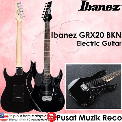 Ibanez GIO GRX20EXB-BKN Black Night Electric Guitar - Reco Music Malaysia