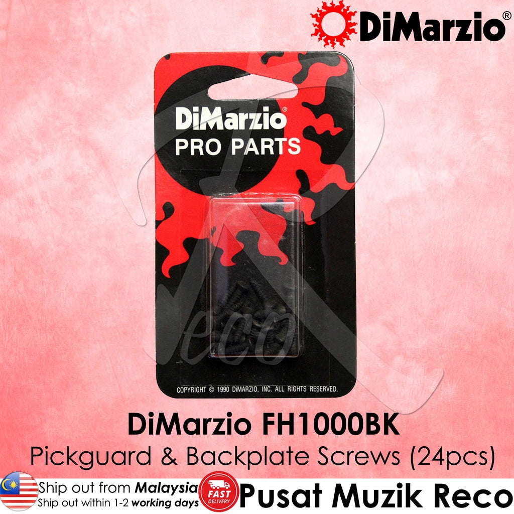 DiMarzio FH1000BK Electric Guitar Pickguard and Backplate Screws, Black (set of 24) - Reco Music Malaysia