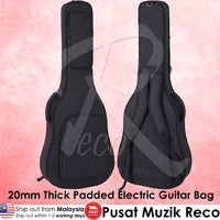 RM REB200 20mm Thick Padded Electric Guitar Bag With Neck Rest Double Shoulder Strap