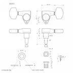 Gotoh SG301-07-CH Acoustic Electric Guitar Machine Head SET L3+R3 CHROME, 90 Degree Angle Tuner - Reco Music Malaysia
