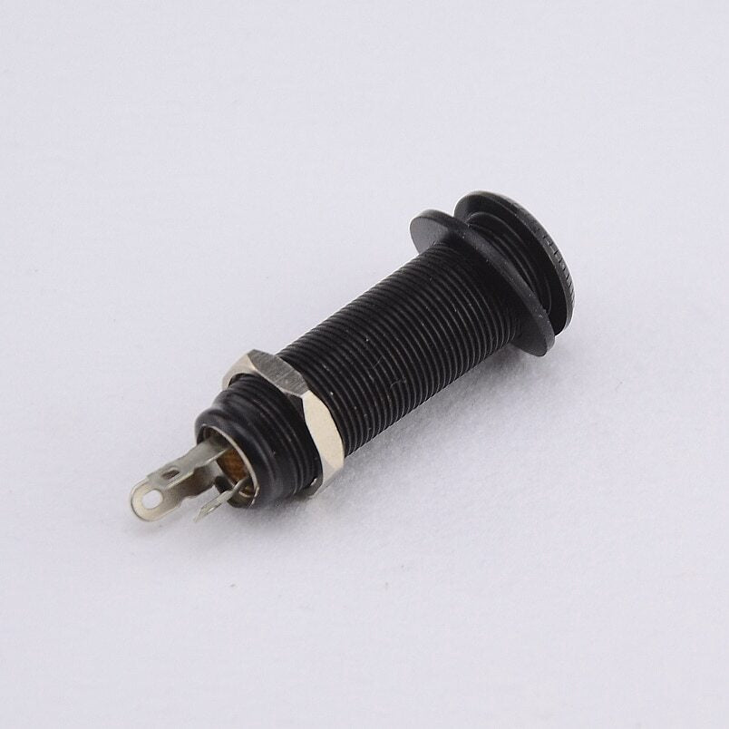 RM 0397-93 BLACK Electric Guitar/Bass Guitar Stereo Long Threaded Output Jack - Reco Music Malaysia