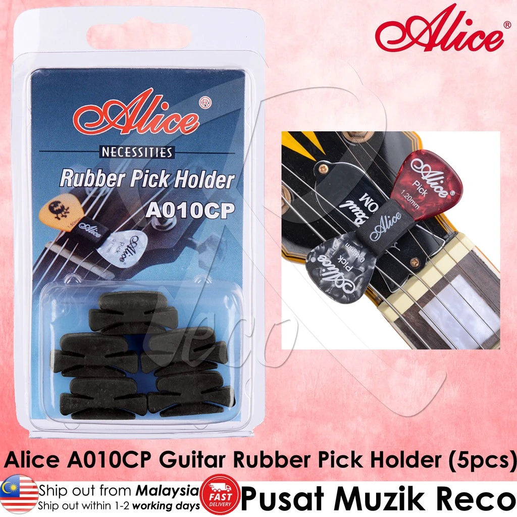 Alice A010CP Guitar Headstock Rubber Pick Holder Set - Reco Music Malaysia