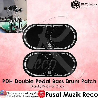 PDH B002/BK BLACK Double Bass Drum Pedal Pedal Pad Kick Pad Patch Head Protection - Reco Music Malaysia