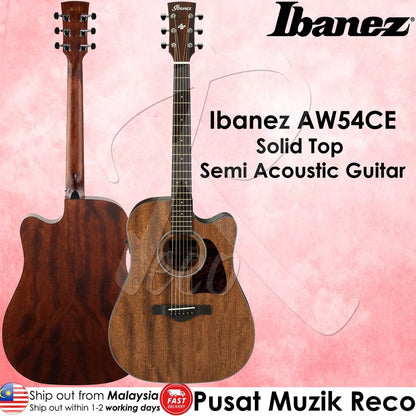 Ibanez AW54CE OPN Solid Mahogany Top Acoustic-Electric Guitar