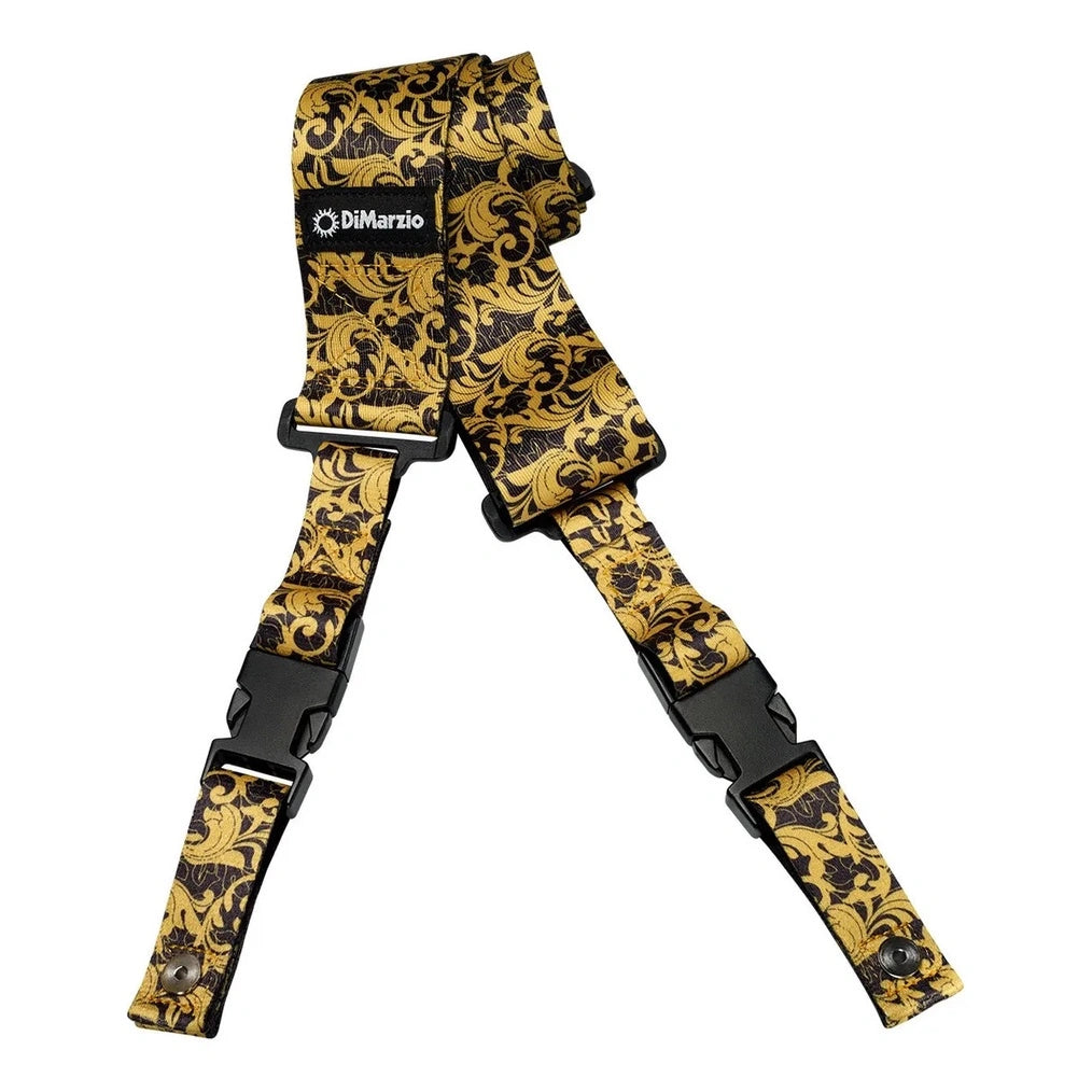 DiMarzio DD2250 Steve Vai ClipLock Quick Release Guitar Strap, UtoPIA Black & Gold - Reco Music Malaysia