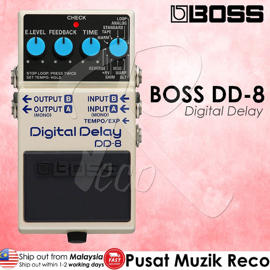 Boss DD-8 Compact Digital Delay Guitar Effect Pedal | Reco Music Malaysia