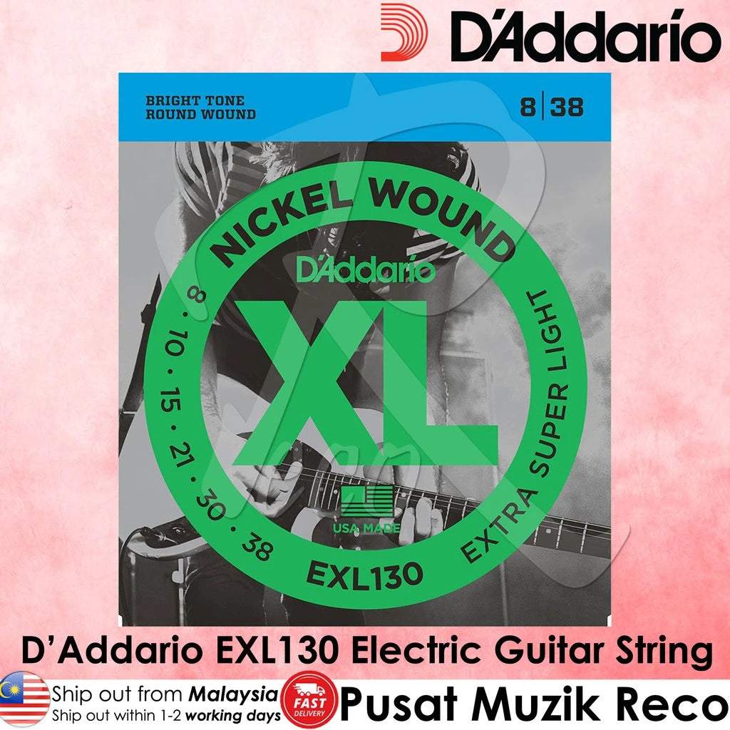 D'Addario EXL130 Nickel Wound Electric Guitar Strings - Reco Music Malaysia