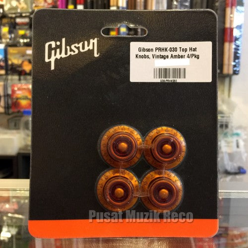 Gibson PRHK-030 Guitar Top Hat Knobs - 4 Pack, Vintage Amber - Reco Music Malaysia