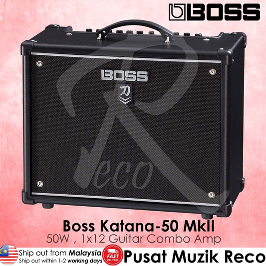 Boss KATANA 50 MkII - 50-Watt 1x12 COSM Guitar Combo Amplifier - Reco Music Malaysia