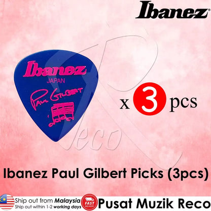 Ibanez B1000PG Paul Gilbert Signature Guitar Picks (3pcs) (Red, Blue, Black) - Reco Music Malaysia