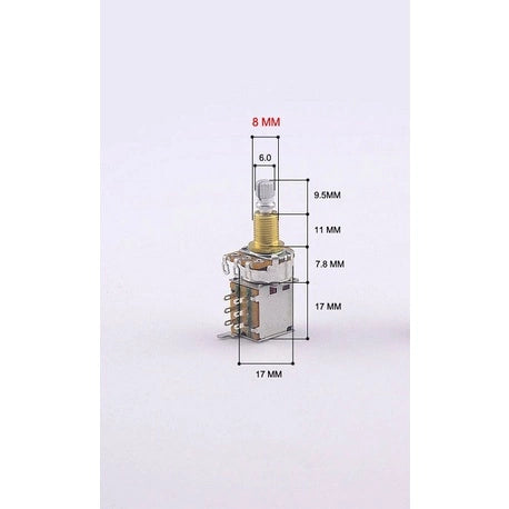 RM GF1218G WD ‼️ PUSH PUSH ‼️ Brass Shaft Guitar Potentiometer A500K B500K - Reco Music Malaysia