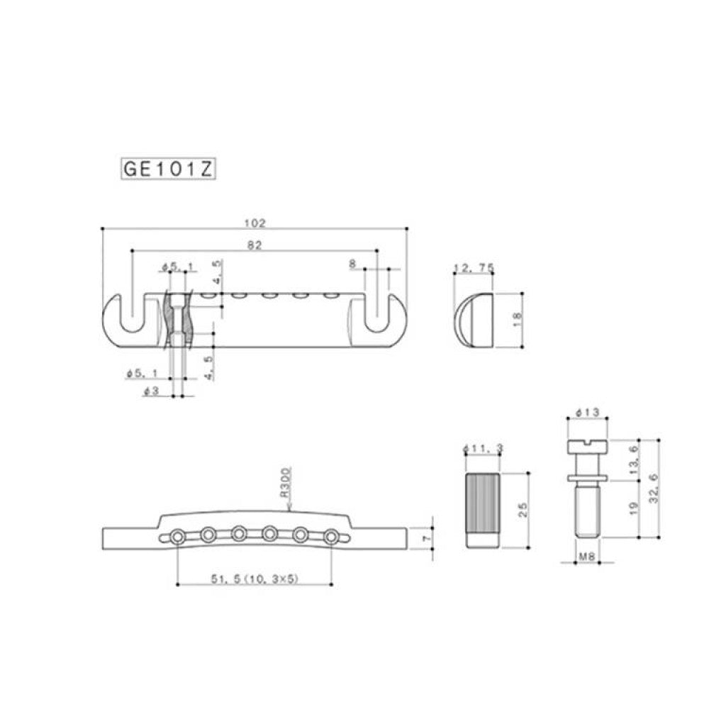 Gotoh GE101Z Nickel Electric Guitar Bridge Tail Piece - Reco Music Malaysia