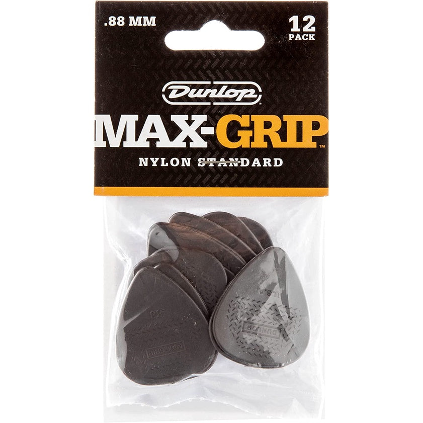 Jim Dunlop 449P088 Nylon Max Grip Standard Guitar Picks .88mm 12-pack