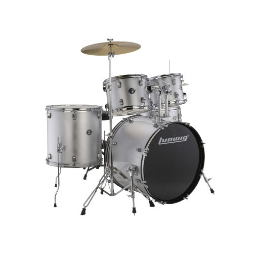 Ludwig LC17515DIR Silver Foil Accent Drive 5 Piece Drum Set | Reco Music Malaysia