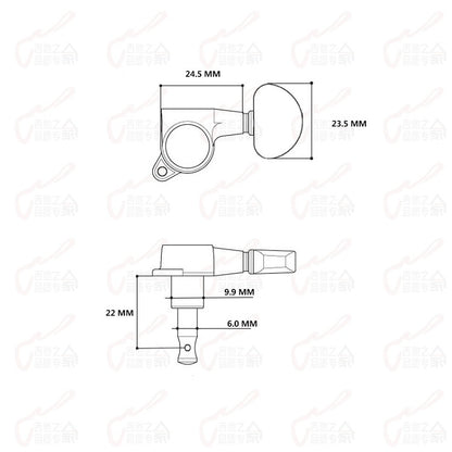 RM GF0798-GD GOLD Acoustic Guitar Machine Head SET 3R3L - Reco Music Malaysia