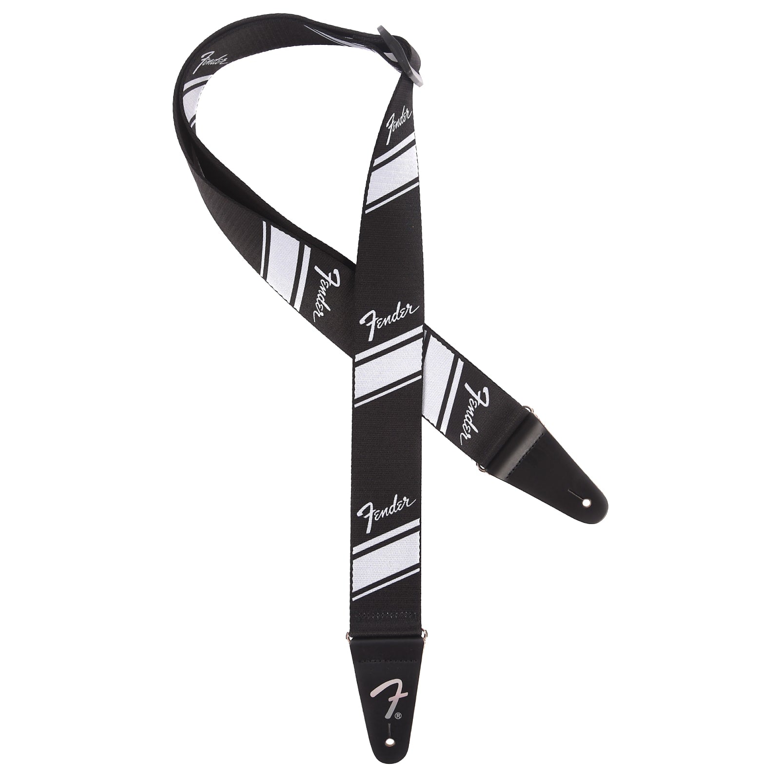 Fender® 2 Inch Nylon Competition Stripe Guitar Strap - Silver - Reco Music Malaysia