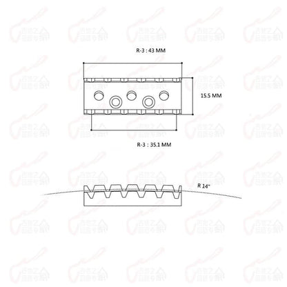 RM GF1184-R3-BN 43mm Black Nickel Floyd Rose String Locking Nut Replacement Part - Reco Music Malaysia