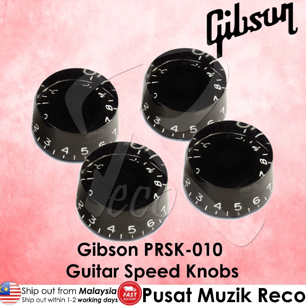 Gibson PRSK-010 Guitar Speed Knobs - 4 Pack, Black - Reco Music Malaysia