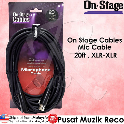 On Stage OSS MC12-20XLR Microphone Mic Cable 20ft XLR-XLR - Reco Music Malaysia