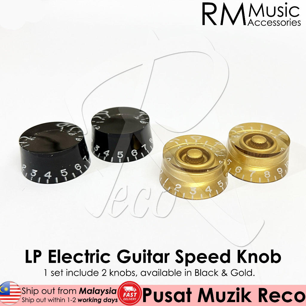 RM GF-0565-01 LP Electric Guitar Black Speed Knob Control Knob - Reco Music Malaysia