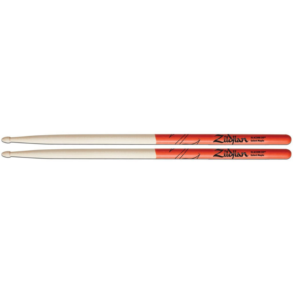 Zildjian Z7AACDO 7A Orange Dip Non Slip Wood Acorn Tip Hickory Drumstick - Reco Music Malaysia