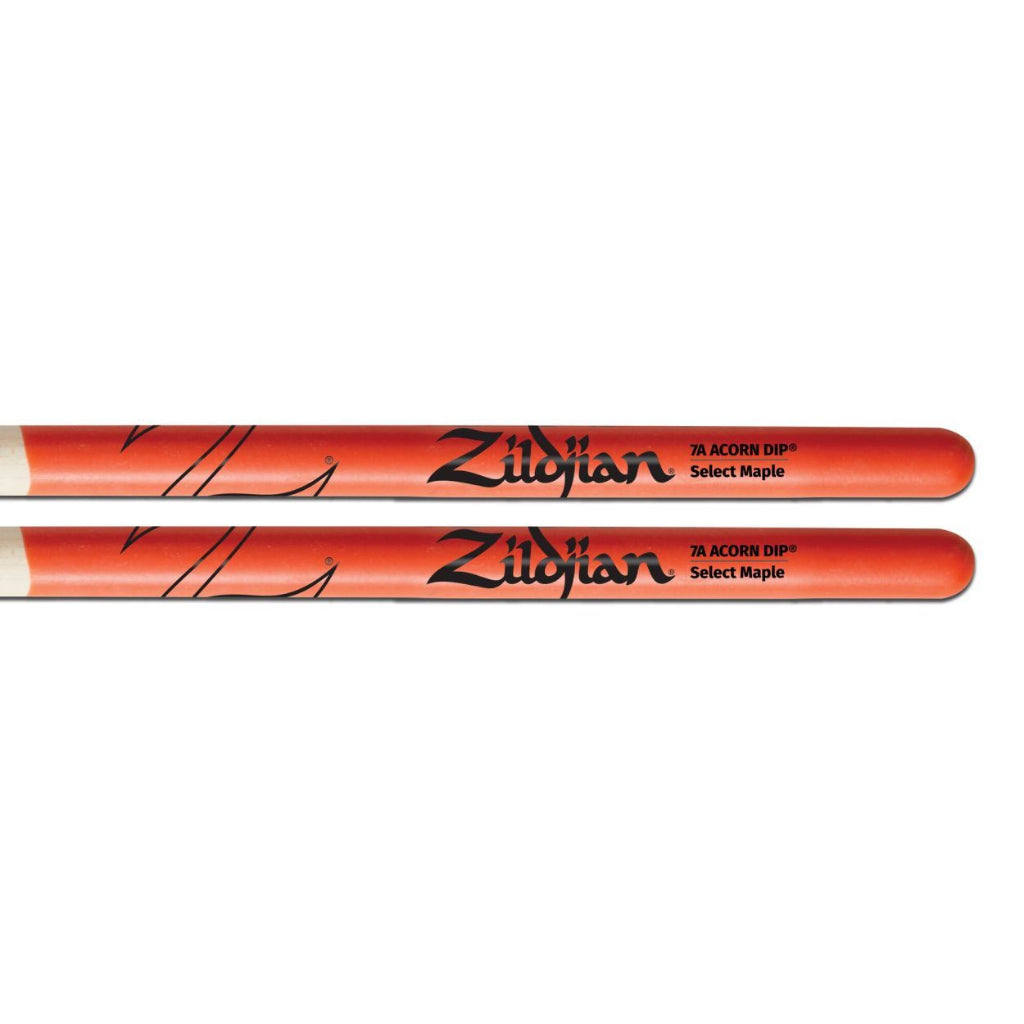 Zildjian Z7AACDO 7A Orange Dip Non Slip Wood Acorn Tip Hickory Drumstick - Reco Music Malaysia