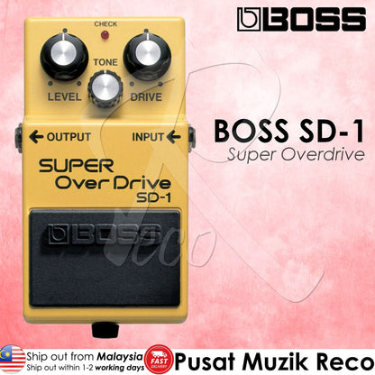 Boss SD-1 Super Overdrive Compact Guitar Effect Pedal - Reco Music Malaysia