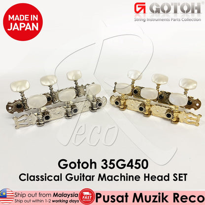 GOTOH 35G450FG Flash Gold Finish Classical Guitar Tuner Machine Head - Reco Music Malaysia