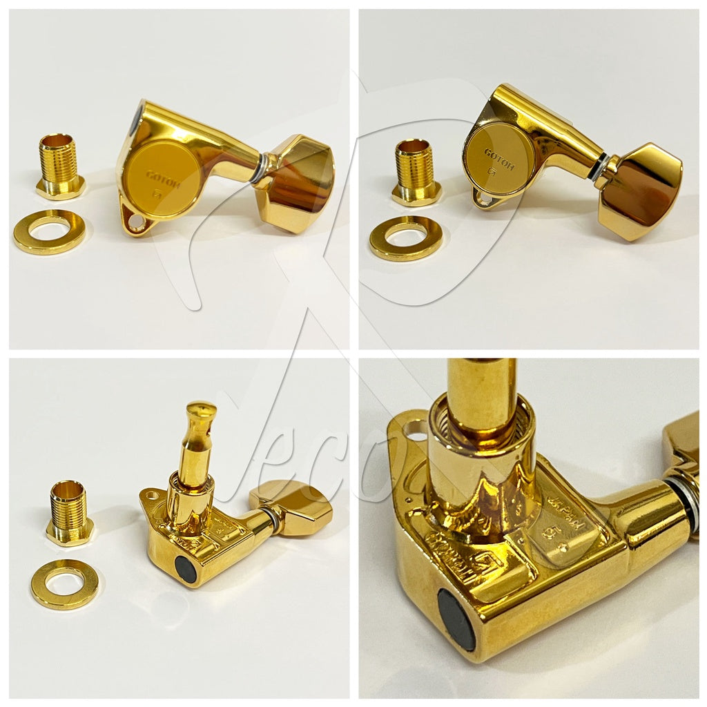 Gotoh SG301-07-GD 90 Degree Angle Acoustic Electric Guitar Machine Head SET, L3+R3, GOLD - Reco Music Malaysia