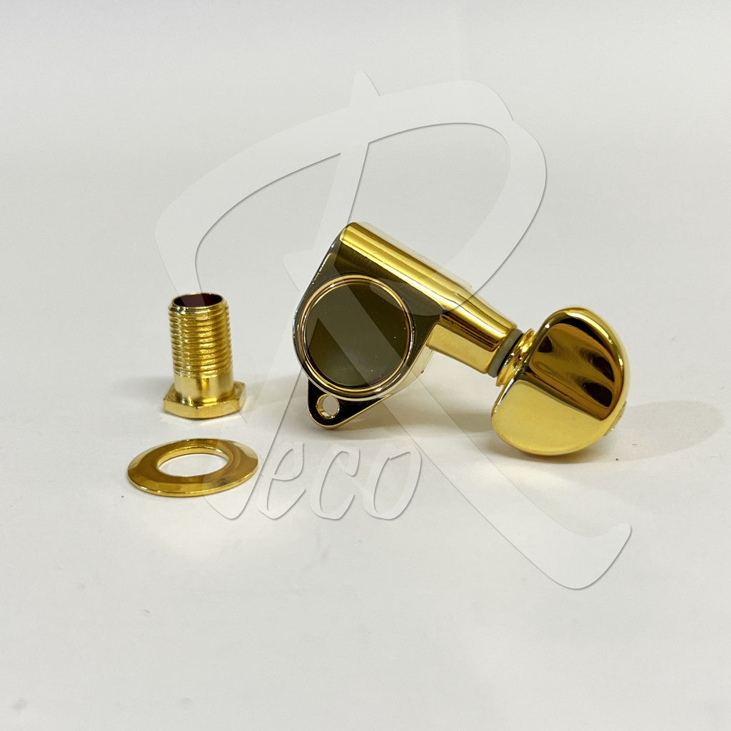 RM GF-1337-GD 90 Degree Angle Acoustic Electric Guitar Machine Head SET Tuning Peg Tuner 3R3L, Gold - Reco Music Malaysia