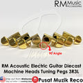 RM GF-1337-GD 90 Degree Angle Acoustic Electric Guitar Machine Head SET Tuning Peg Tuner 3R3L, Gold - Reco Music Malaysia