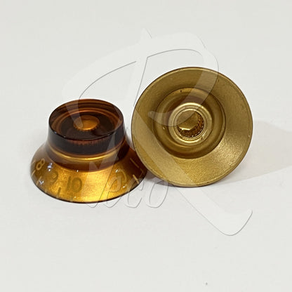 RM GF-0066AM24 24 Spline CTS LP Electric Guitar Bell Control Volume Tone Knobs, Amber - Reco Music Malaysia