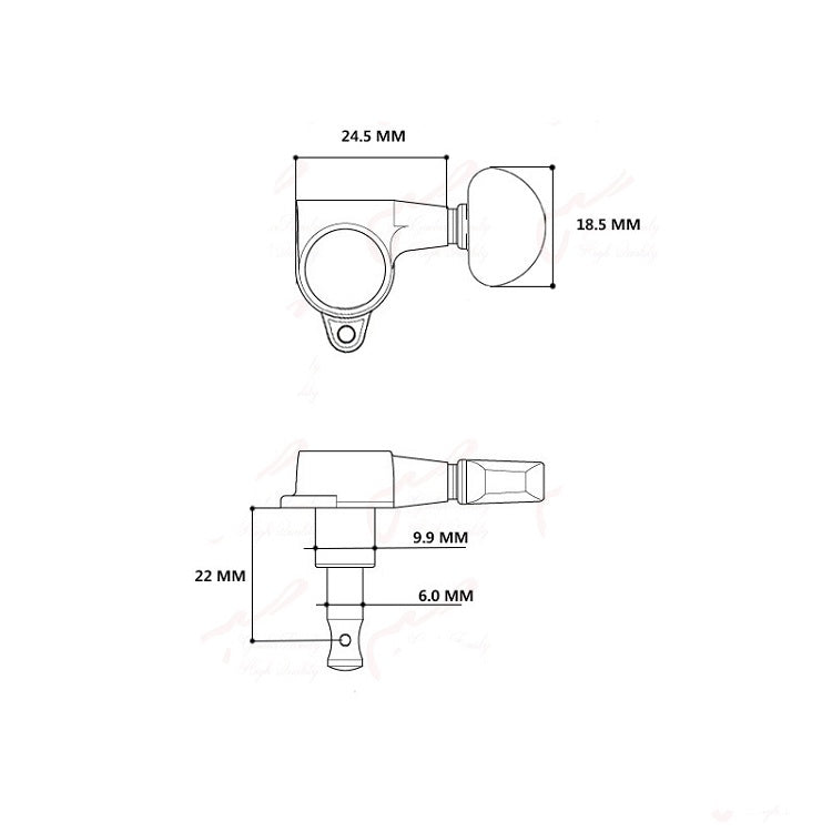 RM GF-1337-GD 90 Degree Angle Acoustic Electric Guitar Machine Head SET Tuning Peg Tuner 3R3L, Gold - Reco Music Malaysia