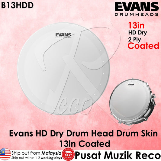 Evans B13HDD Genera HD Dry COATED 13" Snare Drumhead Tom Drum Head - Reco Music Malaysia