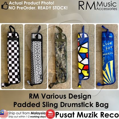 RM RSB30 Series Design Padded Sling Drumstick Bag -Fits 4 pairs Drumstick - Reco  Music Malaysia