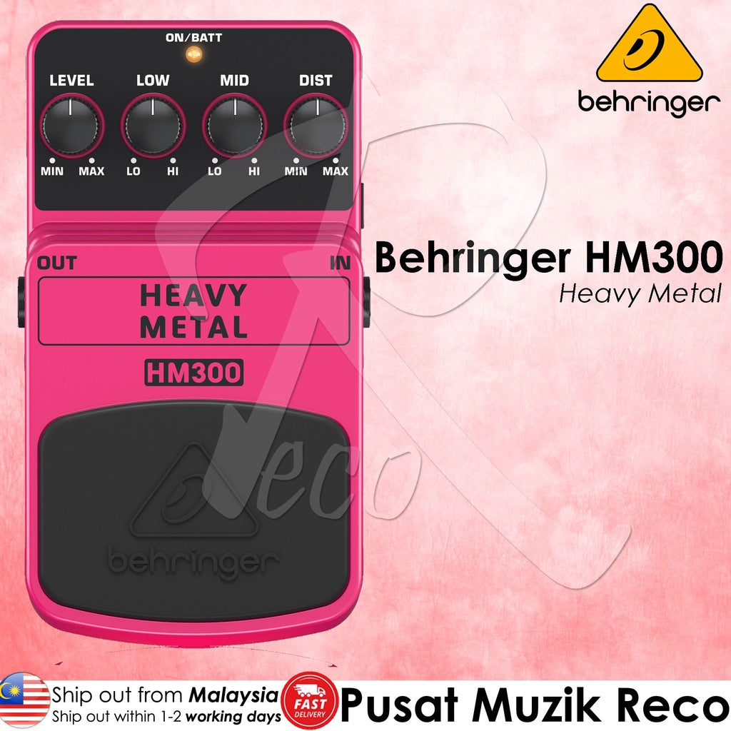 Behringer HM300 Heavy Metal Distortion Guitar Effects Pedal - Reco Music Malaysia