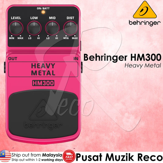 Behringer HM300 Heavy Metal Distortion Guitar Effects Pedal - Reco Music Malaysia