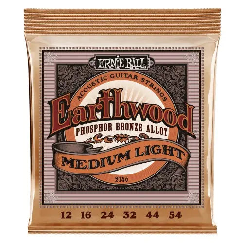 Ernie Ball 2146 Earthwood Phosphor Bronze Acoustic Guitar Strings Medium Light 1254 | Reco Music Malaysia